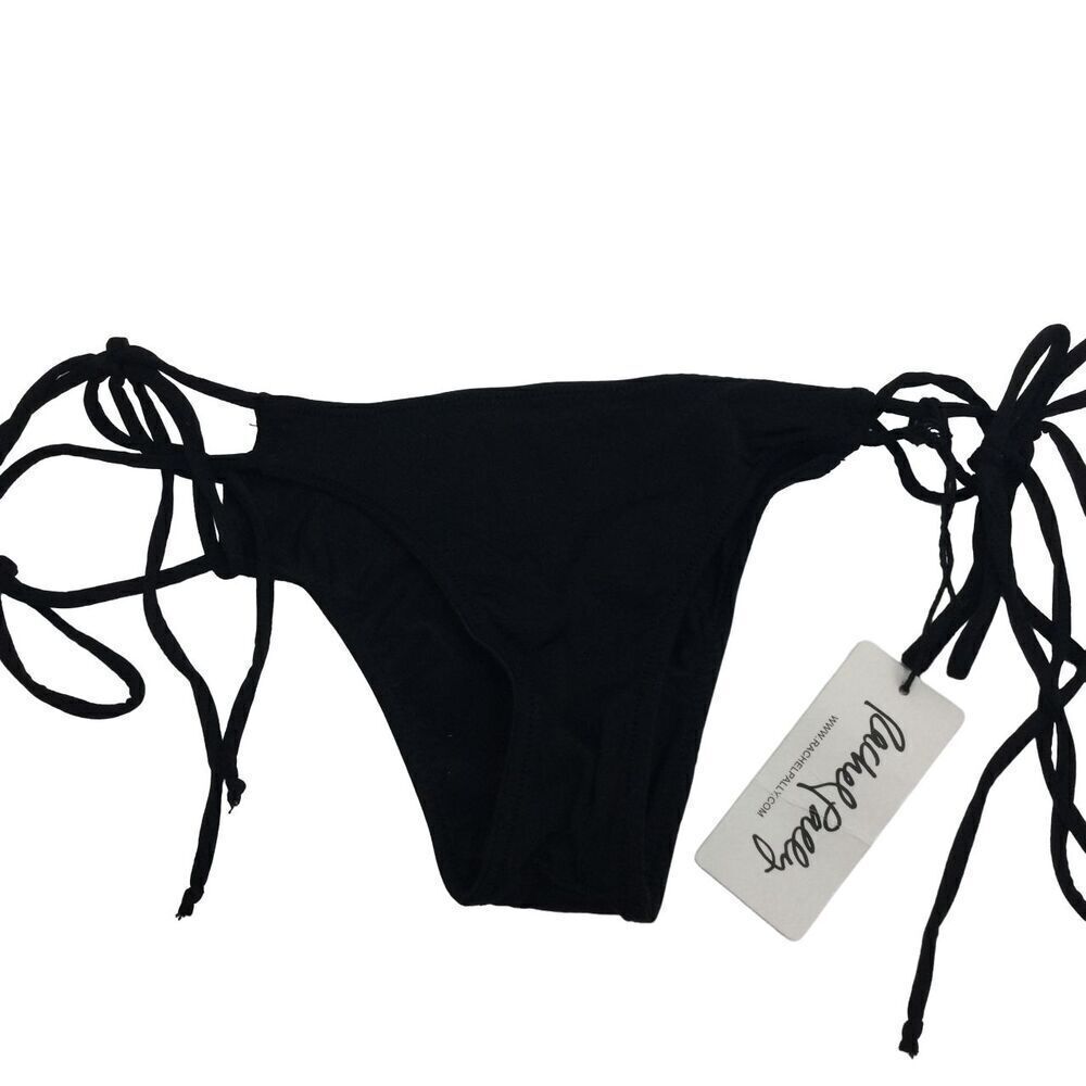 Rachel Pally Womens Vanuata Side Tie Bikini Bottom Black Size Small NWT